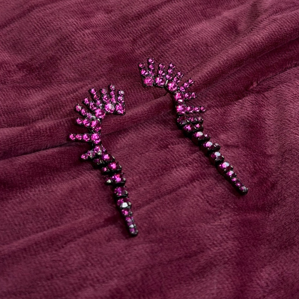 Elizabeth Cole Pink Crystal Earrings